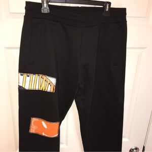 Mens CHINATOWN MARKET Heavyweight Sweatpants XL, Black w/ patchwork, Streetwear